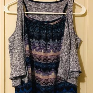 Flowy spaghetti strap shirt with vest